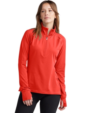 Champion Absolute 1/2 Zip Mock Neck Kadın Tişörtü Turuncu | FB0634217