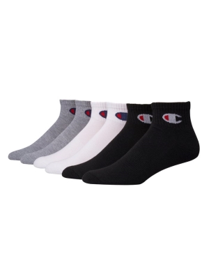 Champion Ankle 6 Pairs Erkek Çorap Beyaz Siyah Gri | MR4680152
