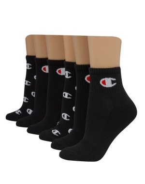 Champion Ankle C Logo 6 Pairs Kadın Kapüşonlu Sweatshirt Siyah | DJ9750314