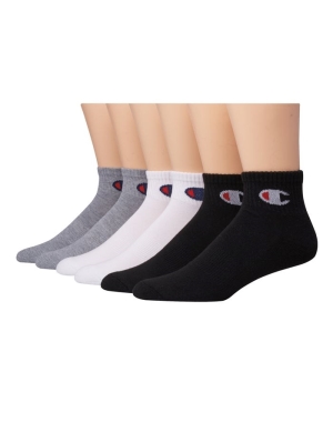 Champion Ankle C Logo 6 Pairs Kadın Kapüşonlu Sweatshirt Beyaz Gri Siyah | QR8964123