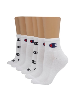 Champion Ankle C Logo 6 Pairs Kadın Kapüşonlu Sweatshirt Beyaz | RJ6708491
