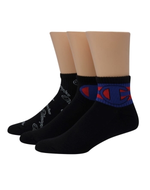Champion Ankle Multi-Logo 3 Pairs Erkek Çorap Siyah | WV1257694