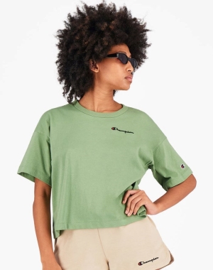 Champion Back Sunrise Print Kadın Tişört Yeşil | AM5682749