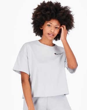 Champion Back Sunrise Print Kadın Tişört Gri | OK8639017