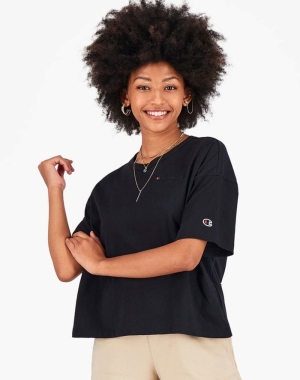 Champion Back Sunrise Print Kadın Tişört Siyah | RU7084219