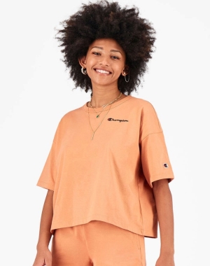 Champion Back Sunrise Print Kadın Tişört Turuncu | WH8625013