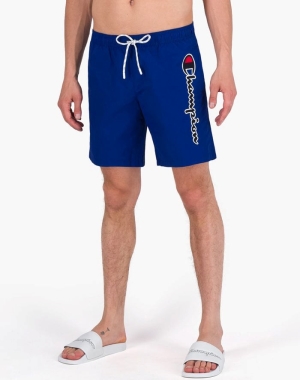 Champion Board Vertical Script Logo Erkek Şort Mavi | LG7234196