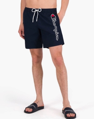 Champion Board Vertical Script Logo Erkek Şort Lacivert | OB4231859
