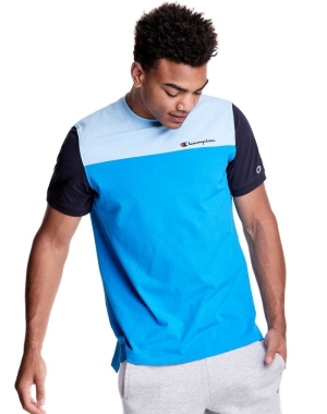 Champion Colorblock Erkek Tişört Mavi | EN2753140