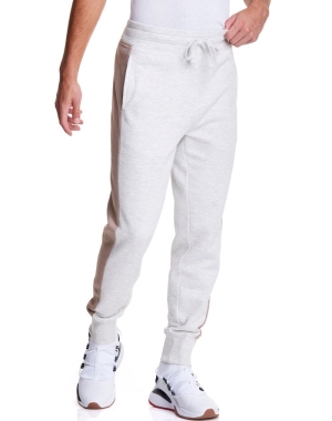 Champion Colorblock Stripe Fleece Erkek Eşofman Altı Beyaz | DZ6275189