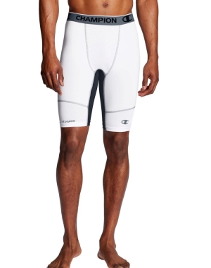 Champion Compression Erkek Şort Beyaz | LC3819476