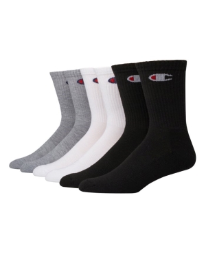 Champion Crew 6 Pairs Erkek Çorap Beyaz Siyah Gri | KP1035278