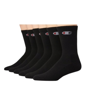 Champion Crew 6 Pairs Erkek Çorap Siyah | FR0469187
