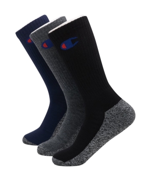 Champion Crew With Memory Cushion 3 Pairs Erkek Çorap Siyah Gri | YL4205768