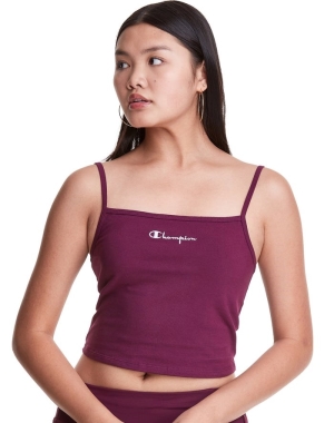 Champion Cropped Cami Kadın Tişört Koyu Mor | IB5360197