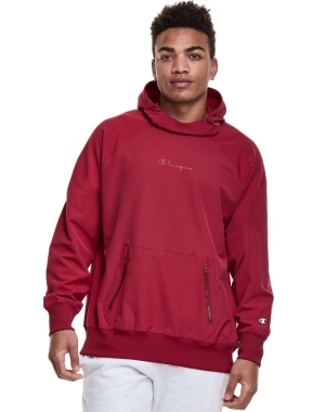 Champion Defender Series Erkek Kapüşonlu Sweatshirt Koyu Kırmızı | QT3685142