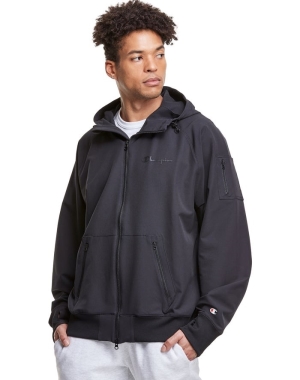 Champion Defender Series Full Zip Erkek Kapüşonlu Sweatshirt Siyah | HF4190756