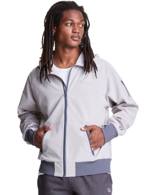 Champion Defender Series Full Zip Erkek Kapüşonlu Sweatshirt Gri | TZ7149032