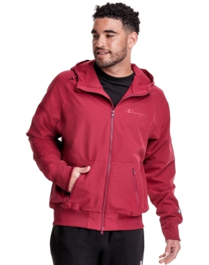 Champion Defender Series Full Zip Erkek Kapüşonlu Sweatshirt Koyu Kırmızı | ZD6875390