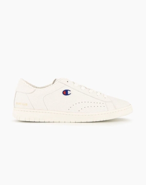 Champion Embossed Script Logo Deri Erkek Spor Ayakkabı Beyaz | NG3760214