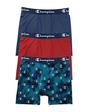 Champion Everyday Active 3 Pairs Erkek Kapüşonlu Sweatshirt Mavi Kırmızı | KC2841903