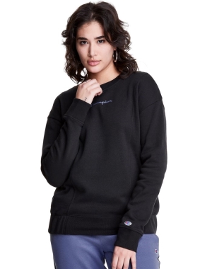 Champion Fleece Crew Kadın Tişört Siyah | WH2031798
