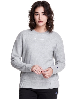Champion Fleece Crew Kadın Tişörtü Gri | ZW2960145