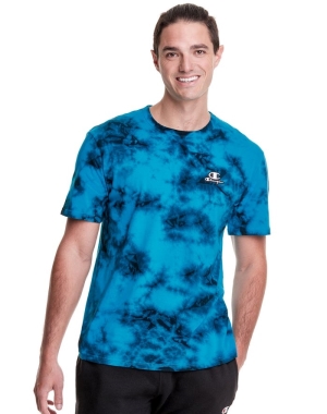 Champion Galaxy Dye Embroidered C Logo & Script Applique Erkek Tişört Mavi Siyah | UF5403168