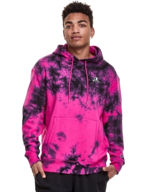 Champion Galaxy Dye Embroidered C & Script Applique Erkek Kapüşonlu Sweatshirt Pembe Siyah | GU8453672