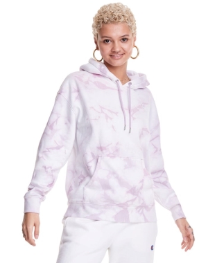 Champion Galaxy Dye Kadın Kapüşonlu Sweatshirt Beyaz Pembe | GM4561802