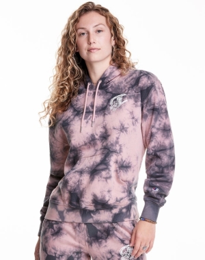 Champion Galaxy Dye Kadın Kapüşonlu Sweatshirt Pembe Siyah | UV9218507