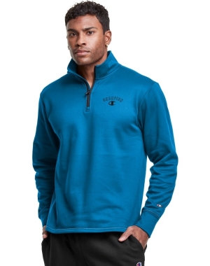 Champion Game Day 1/4 Zip Block Arch Logo Erkek Tişörtü Mavi | ON7305482