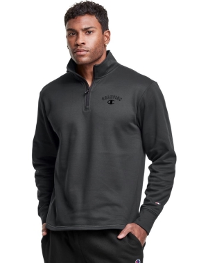 Champion Game Day 1/4 Zip Block Arch Logo Erkek Tişörtü Koyu Gri | PA0547321