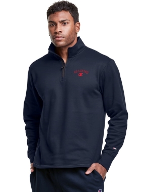 Champion Game Day 1/4 Zip Block Arch Logo Erkek Tişörtü Lacivert | YF7248516