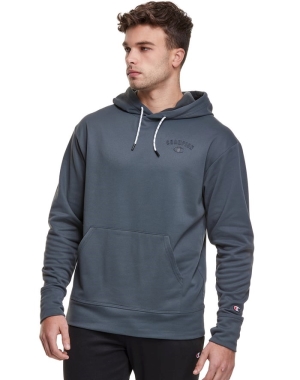 Champion Game Day Block Arch Logo Erkek Kapüşonlu Sweatshirt Koyu Gri | UF7984136