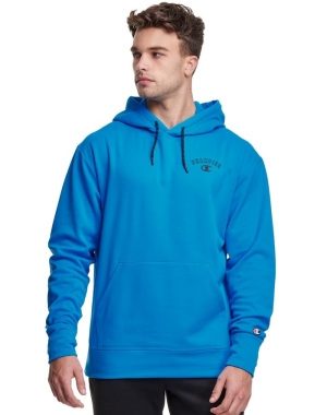 Champion Game Day Block Arch Logo Erkek Kapüşonlu Sweatshirt Mavi | YH8736951