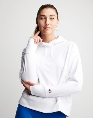 Champion Game Day Eco Iridescent Foil C Kadın Kapüşonlu Sweatshirt Beyaz | XL2694815