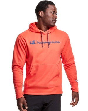 Champion Game Day Script Logo Erkek Kapüşonlu Sweatshirt Turuncu | SO1760923