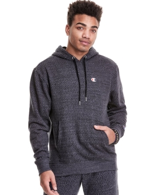 Champion Glitch French Terry Embroidered C Logo Erkek Kapüşonlu Sweatshirt Siyah | MX5740916