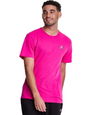 Champion Hafif C Logo Applique Erkek Tişört Pembe | GM7840359