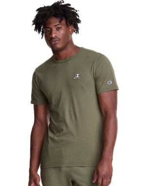 Champion Hafif C Logo Applique Erkek Tişört Zeytin Yeşili | JH9823417