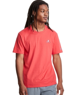 Champion Hafif C Logo Applique Erkek Tişört Kırmızı | ZA0189645