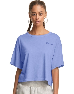 Champion Hafif Cropped Kadın Üstler Mavi | NE4302869