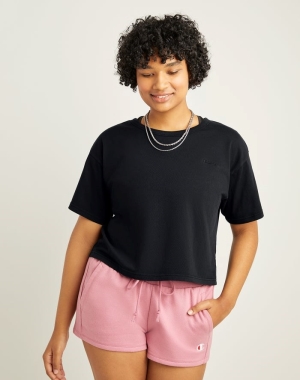 Champion Hafif Cropped Kadın Üstler Siyah | ZK6921834