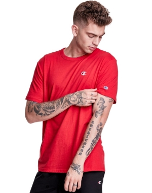 Champion Hafif Jersey C Logo Erkek Tişört Kırmızı | DQ8204693