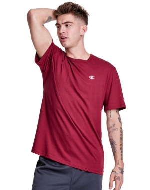 Champion Hafif Jersey C Logo Erkek Tişört Koyu Kırmızı | EK8123096