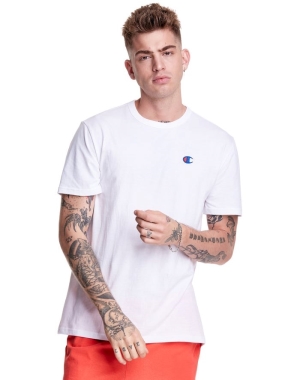 Champion Hafif Jersey C Logo Erkek Tişört Beyaz | ET5476032