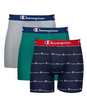 Champion Hafif & Nefes Alabilir 3 Pairs Erkek Kapüşonlu Sweatshirt Gri Yeşil Lacivert | LR6214037