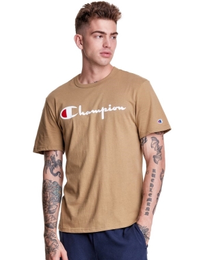 Champion Hafif Script Logo Erkek Tişört Haki | KI1206947