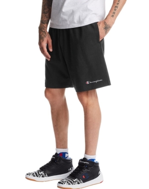 Champion Heavyweight Jersey Script Logo Erkek Şort Siyah | NJ2967481